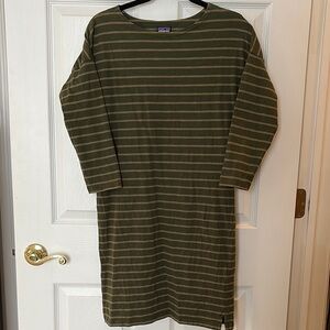 Patagonia Olive Green Striped Dress